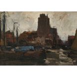 Hans von Bartels - The port of Dordrecht with the Grote Kerk
