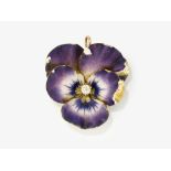 A pansy pendant/brooch - Germany, circa 1900