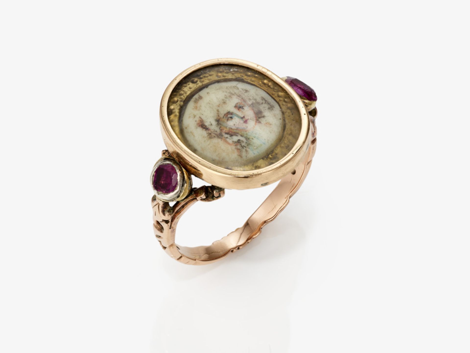 A ring with a miniature - England, circa 1780