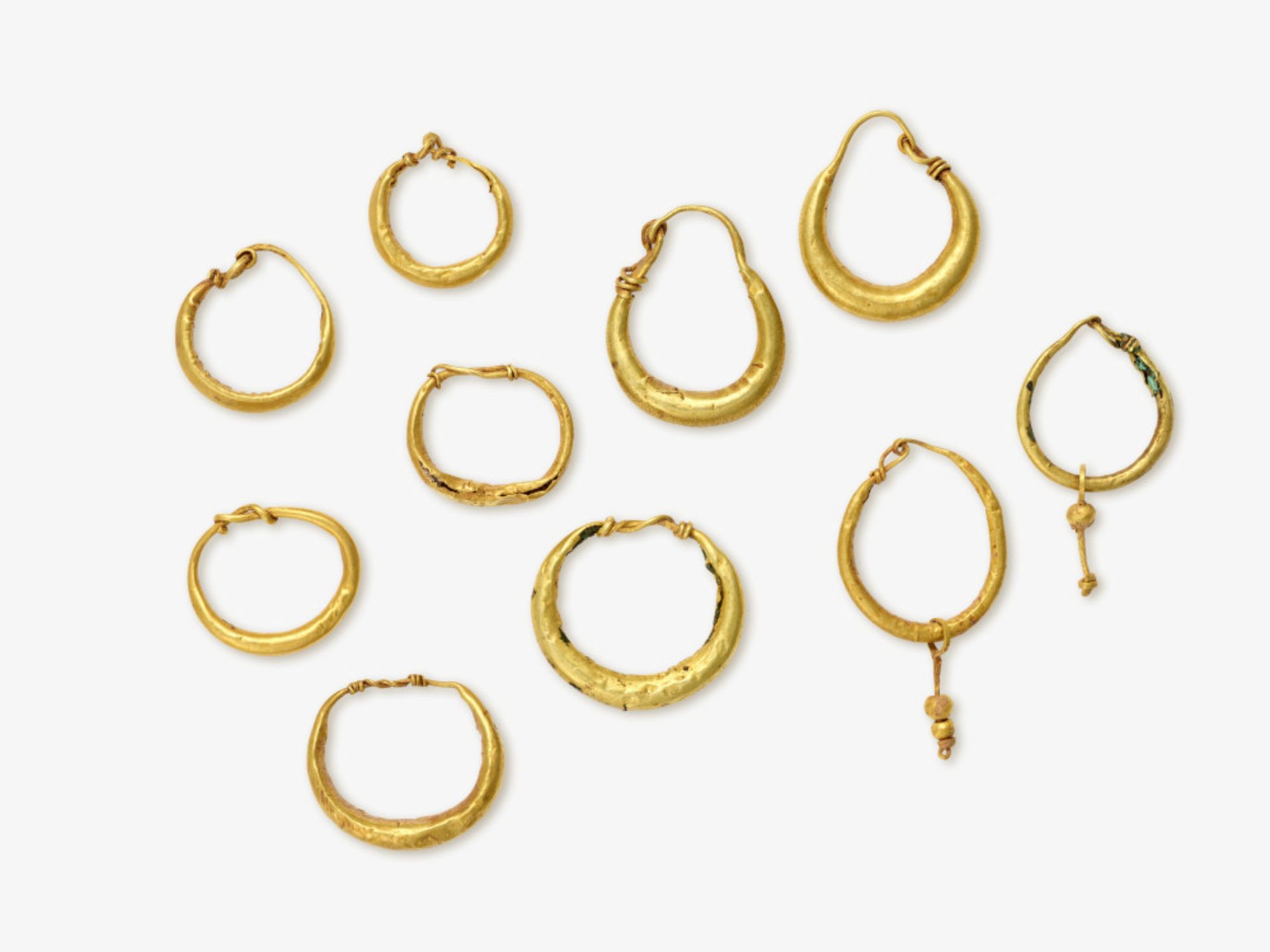 Five pair of hoop earrings - Roman, 1st - 2nd century AD