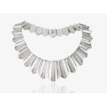 A Vintage choker necklace made of geometric, high-gloss silver - Mexico, Taxco, 1960s - 1970s