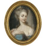 Unbekannt 18th century - Portrait of a young lady with grapes