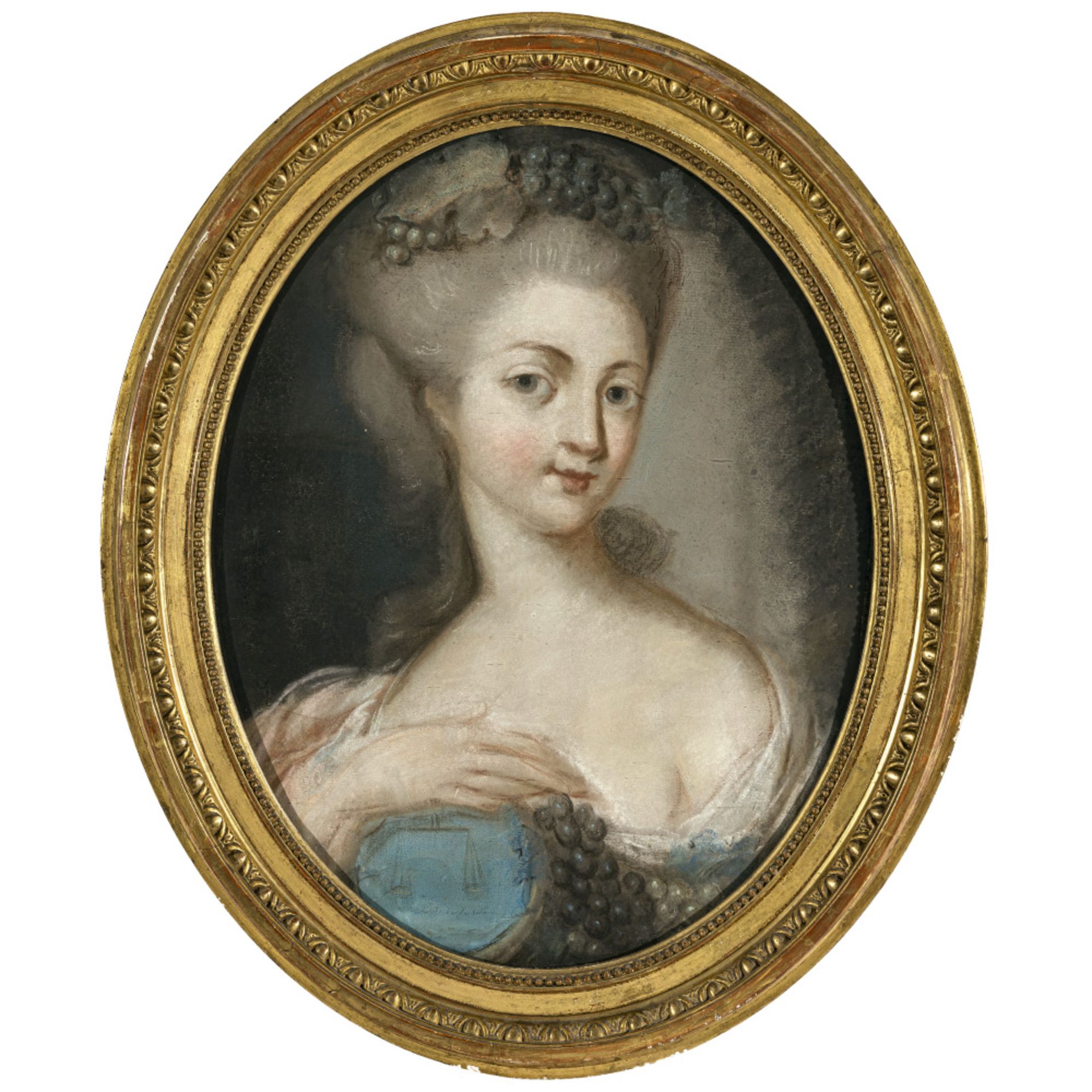 Unbekannt 18th century - Portrait of a young lady with grapes