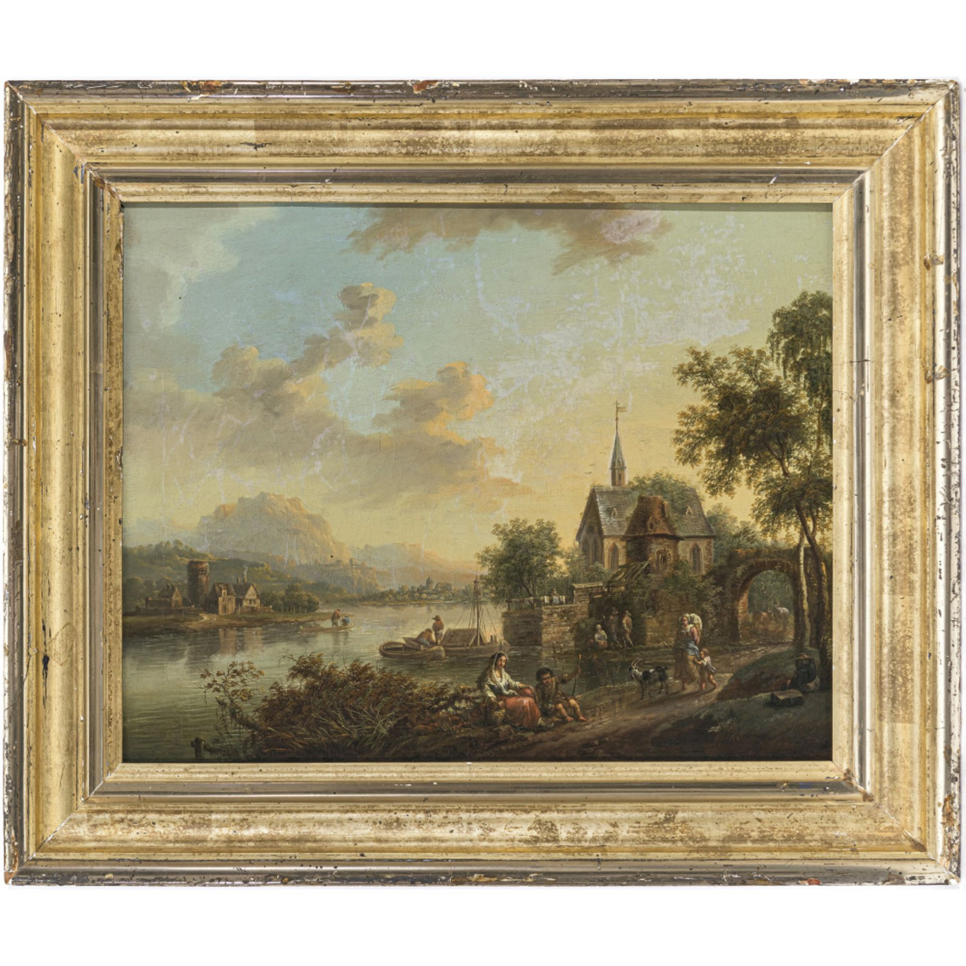 Christian Georg II Schüz (Schütz), zugeschrieben - River landscape with figures - Image 2 of 3