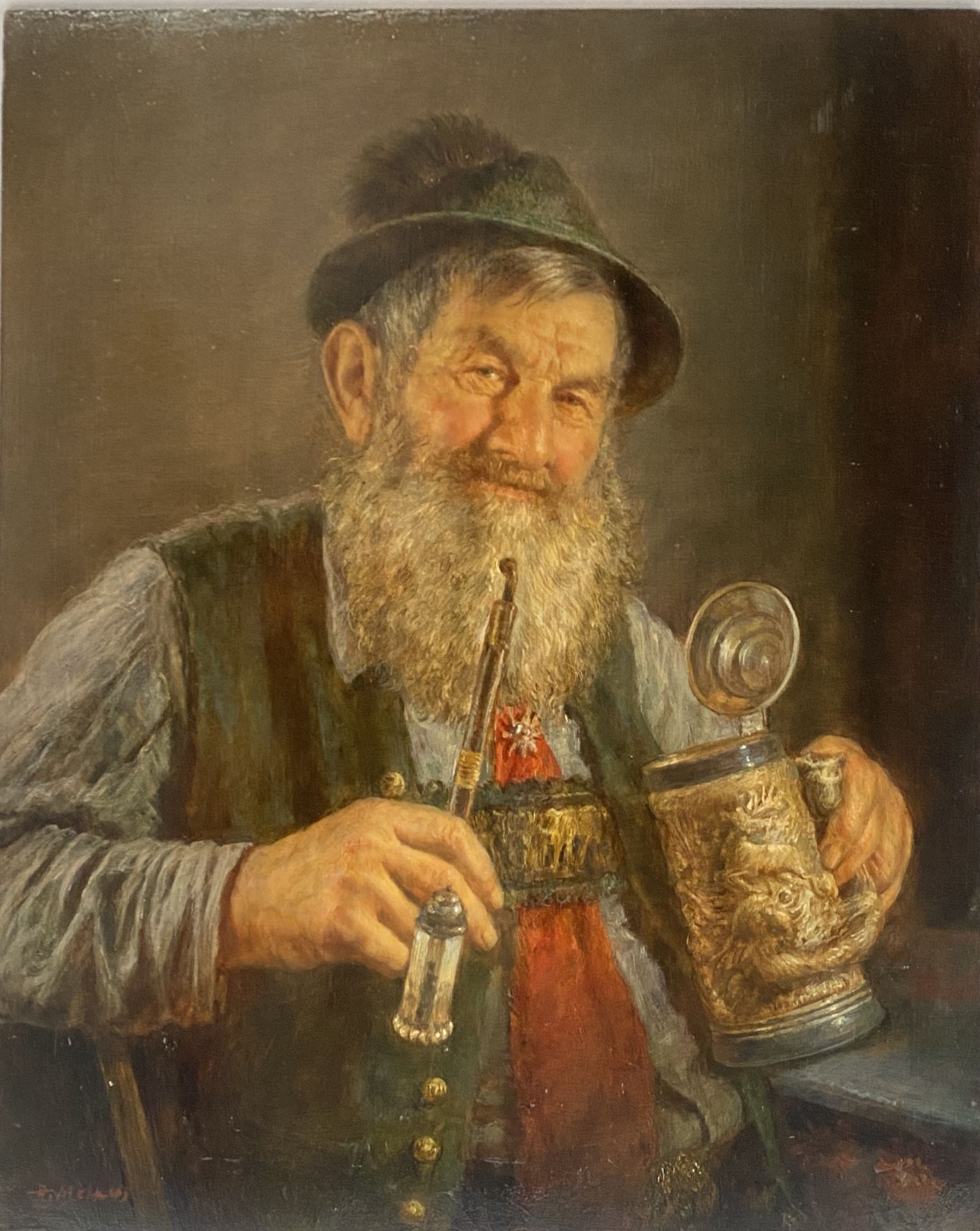 Hrvoj Melkus - Peasants drinking and smoking pipes - Image 3 of 7
