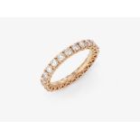 An eternity ring with brilliant-cut diamonds
