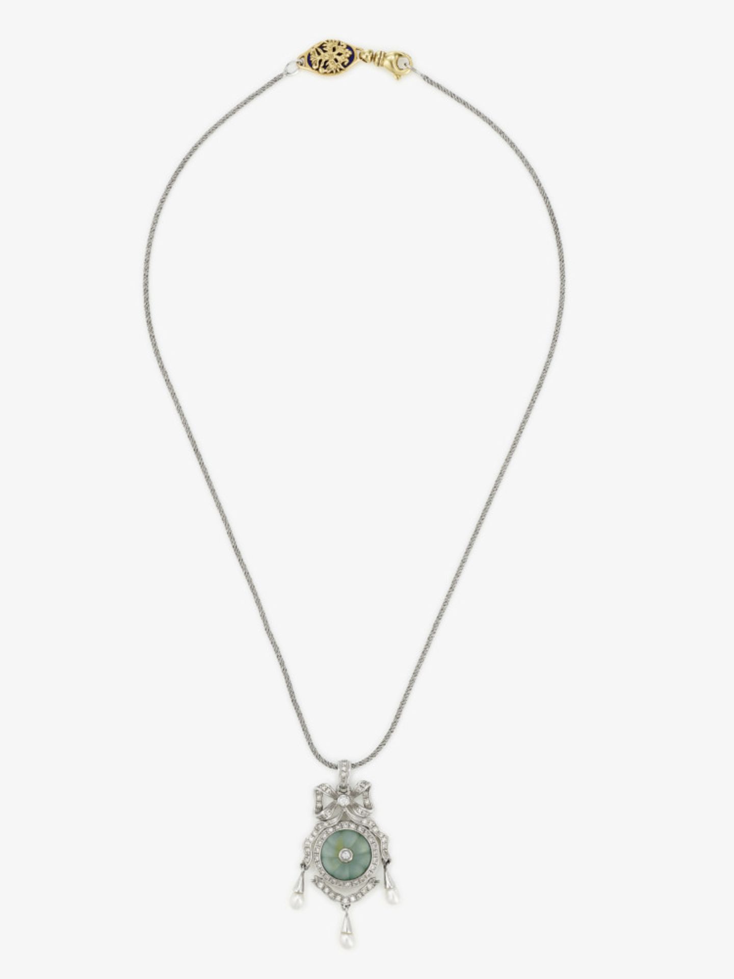 A pendant with brilliant-cut diamonds and cultured pearls - Pforzheim, circa 1998, FABERGÉ VICTOR MA - Image 3 of 3