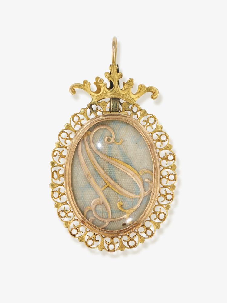 A locket with a portrait miniature, half-length portrait of a young lady - England, circa 1780-1790 - Image 2 of 3