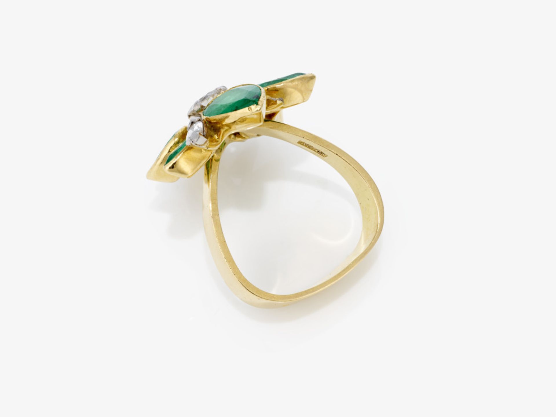 A ring with emeralds and diamonds - London, 1975, GRIMA - Image 3 of 3