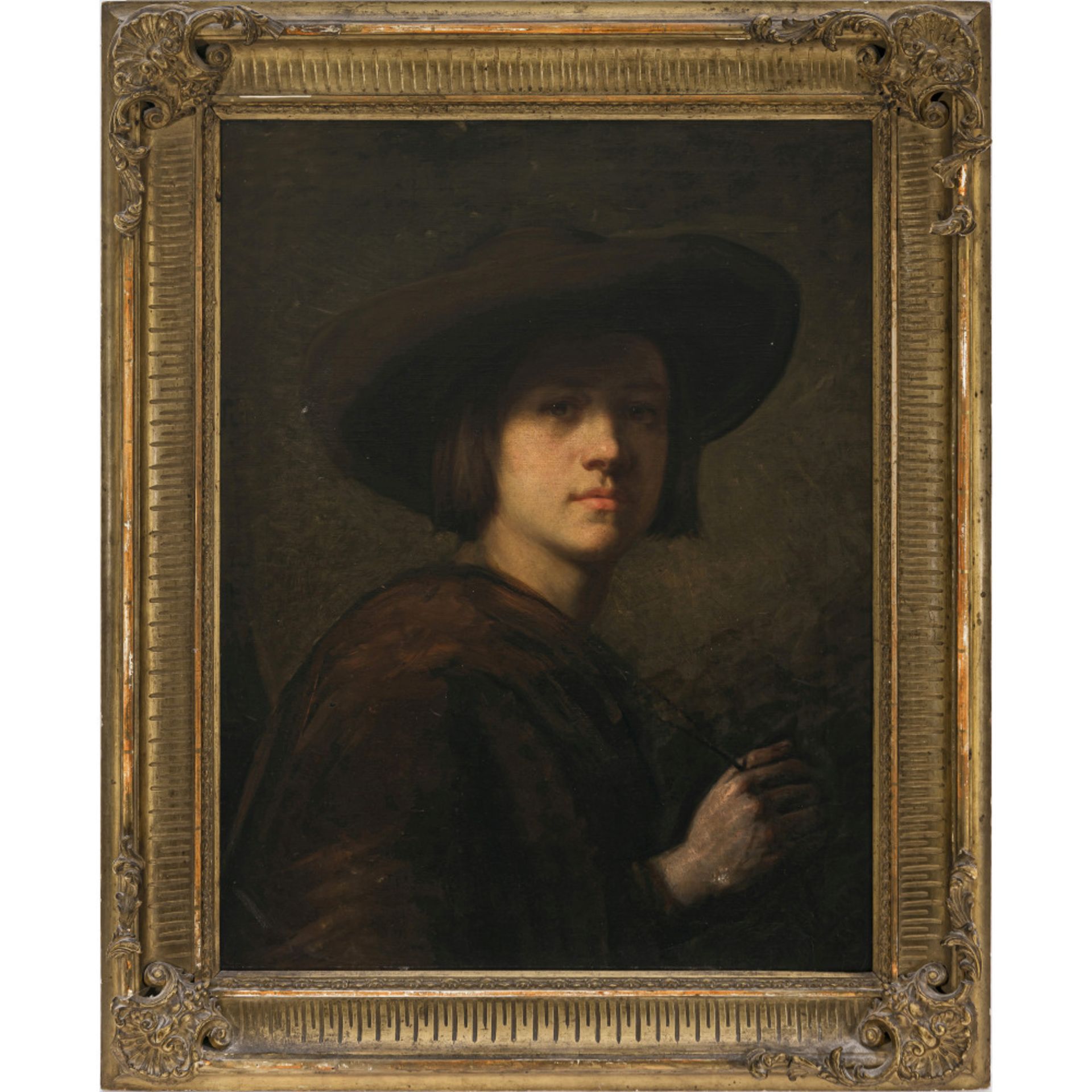 Laroche (Amand Laroche, 1826 St-Cyr-lEcole - 1903 Paris, ?) um 1850 - Bildnis eines jungen Mannes mi