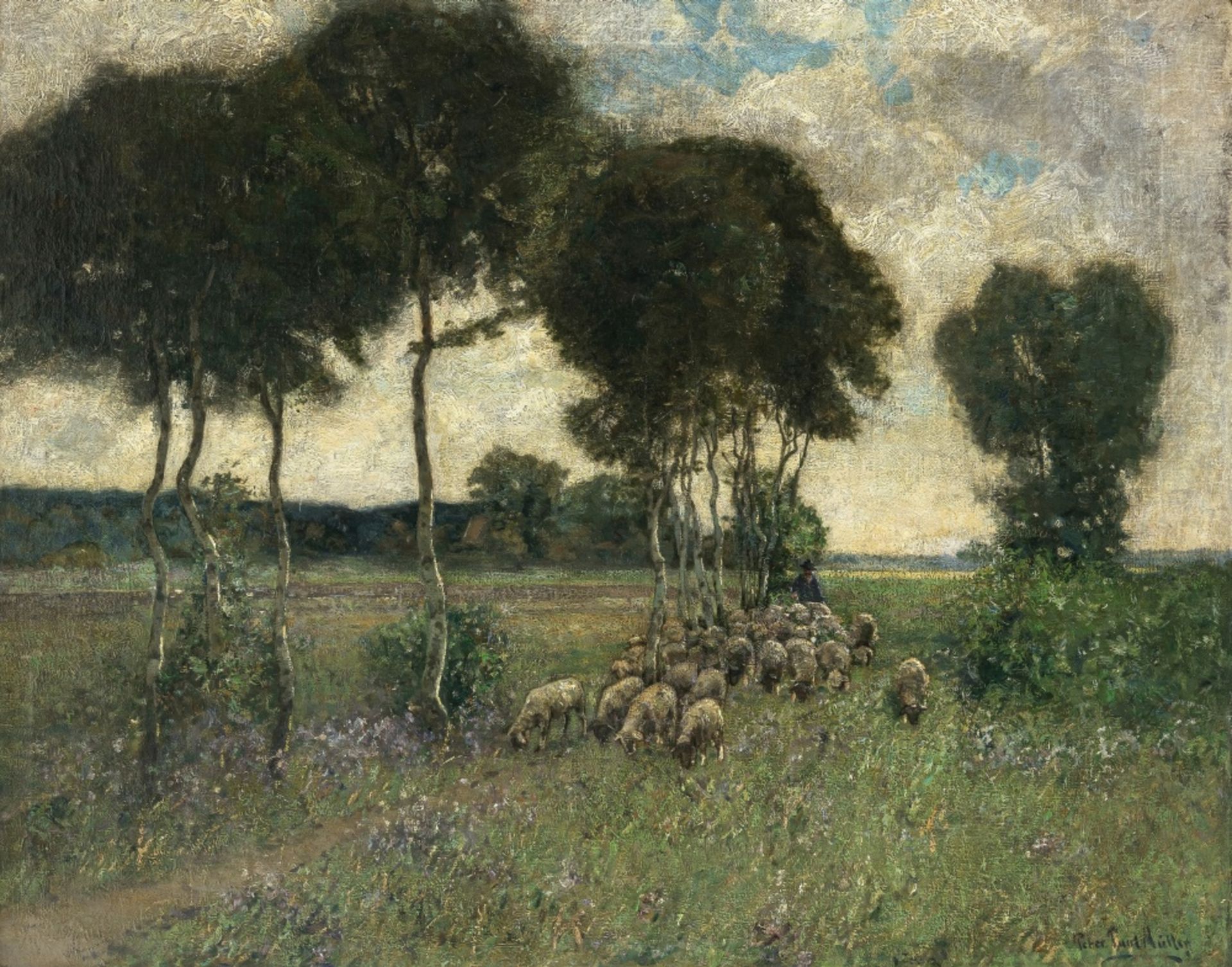 Peter Paul Müller - Clouds drifting over the herd