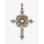 A rare cross pendant with diamonds - France, circa 1740-1750