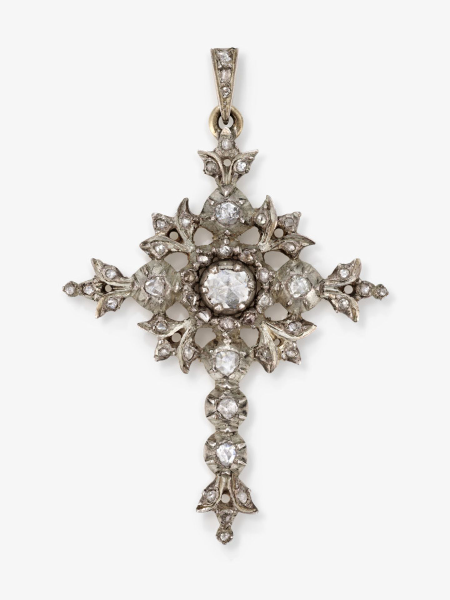 Seltener Kreuzanhänger mit Diamanten - Frankreich, um 1740-1750