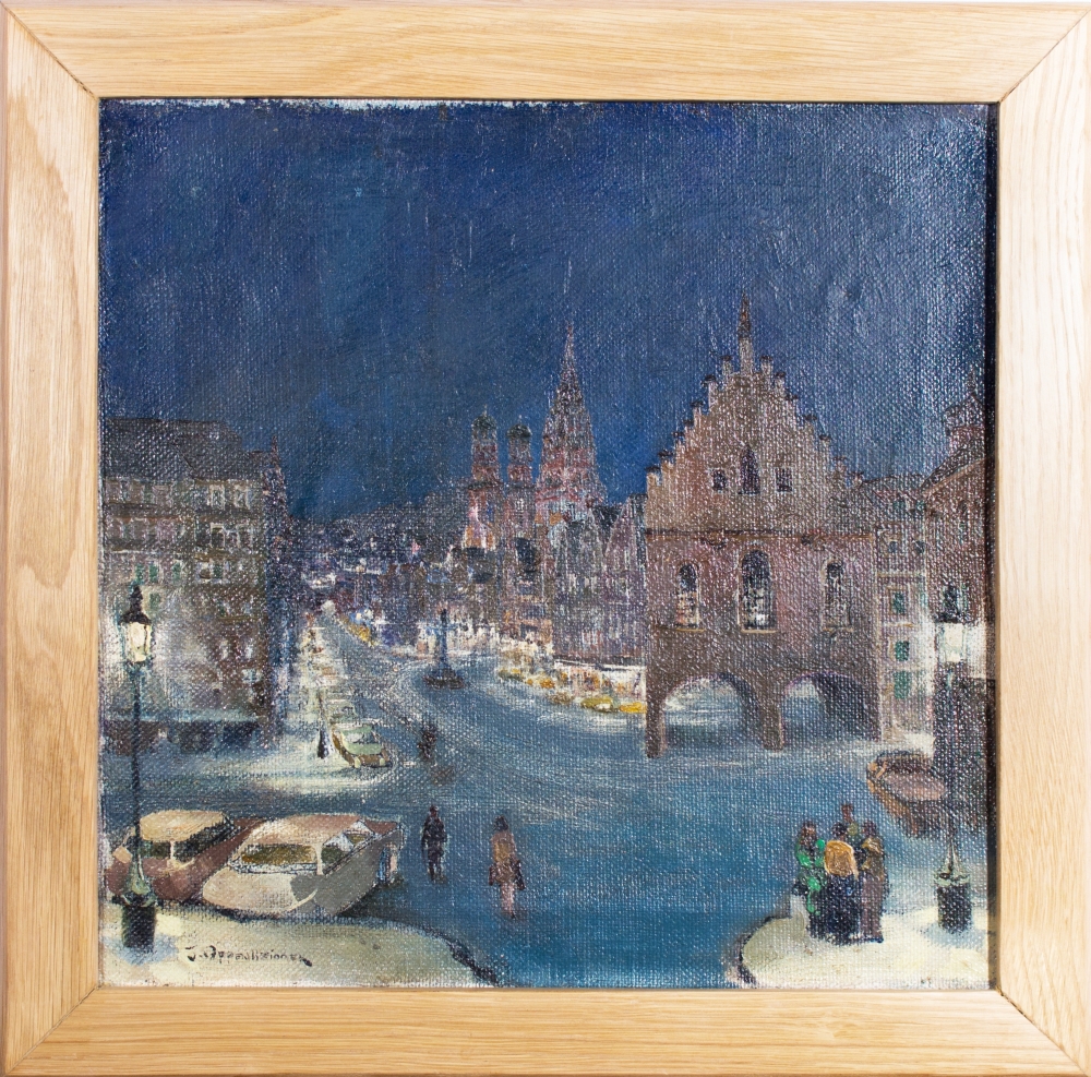 Josef (Joseph) Oppenheimer - Munich (Marienplatz) by night