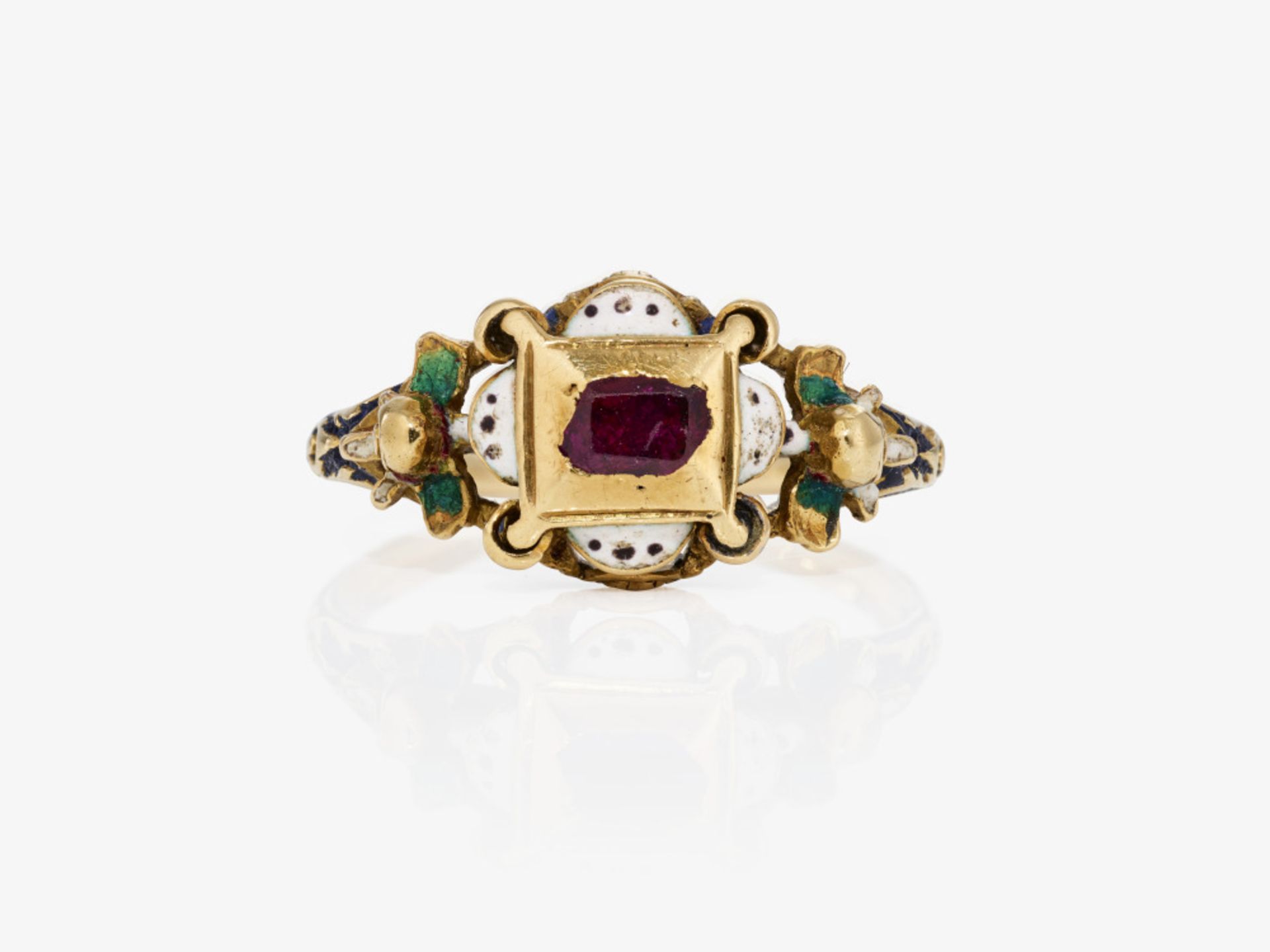 A ring with a ruby and enamel - Germany, circa 1880 - Image 2 of 2