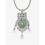 A pendant with brilliant-cut diamonds and cultured pearls - Pforzheim, circa 1998, FABERGÉ VICTOR MA