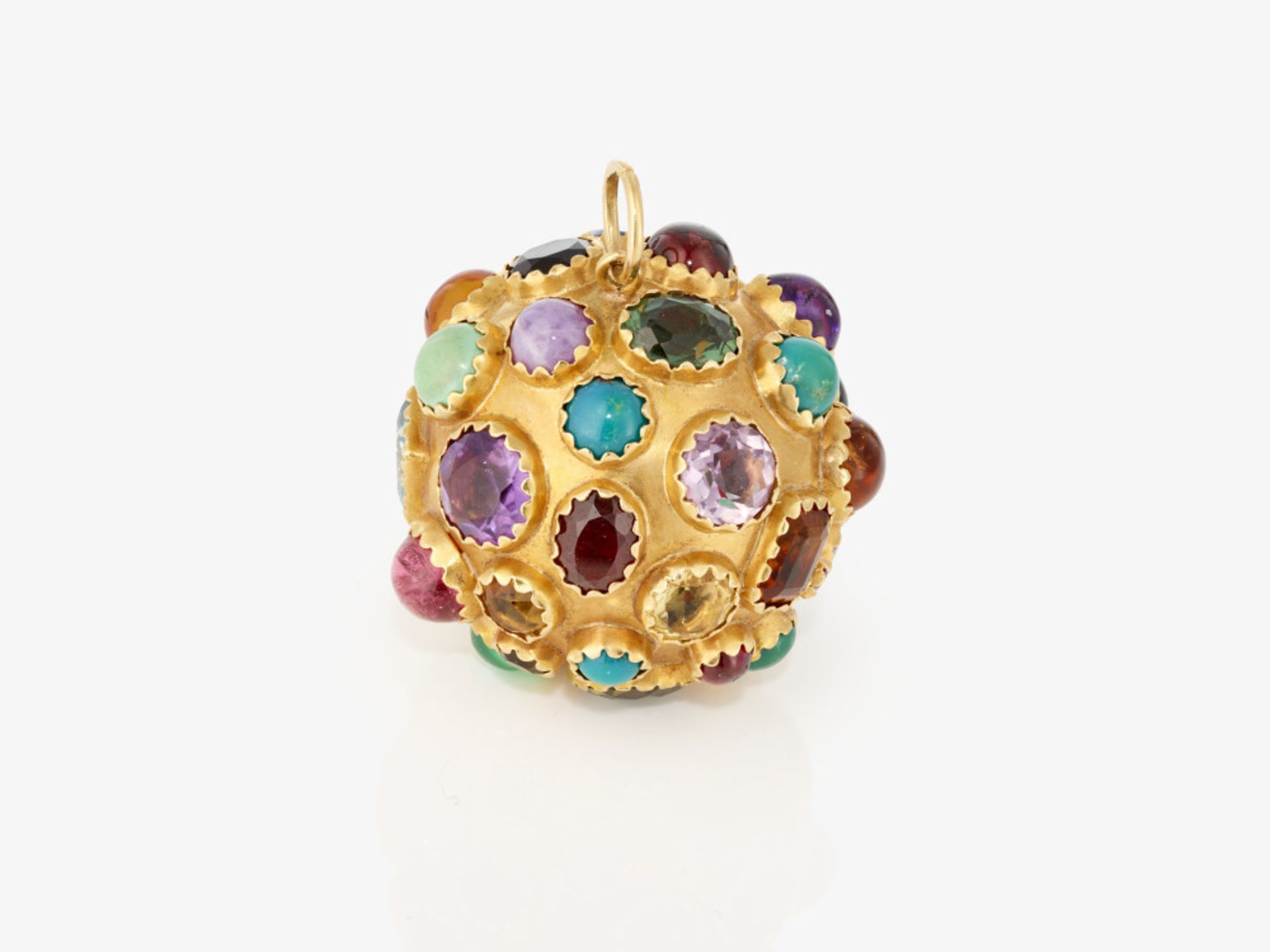 A spherical pendant with numerous coloured gemstones - Germany, 1970s - Image 3 of 3