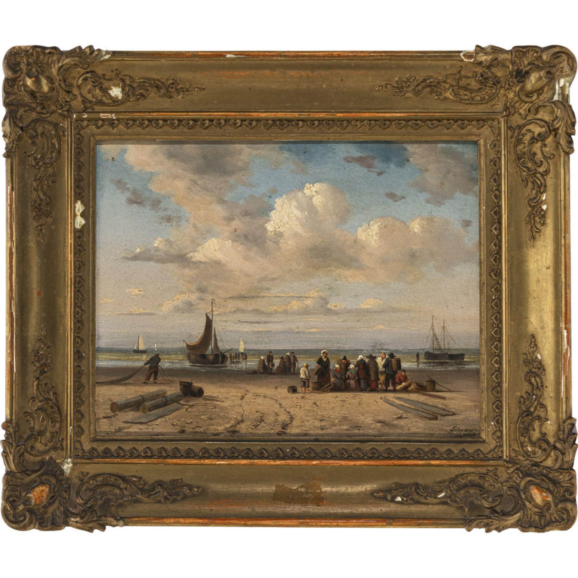 Schwarz um 1857 - Strandszene