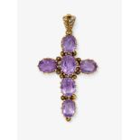 A cross pendant with amethysts - Probably Germany, circa 1870-1880