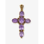 Kreuzanhänger mit Amethysten - Wohl Deutschland, um 1870-1880