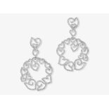 A pair of drop earrings with brilliant-cut diamonds