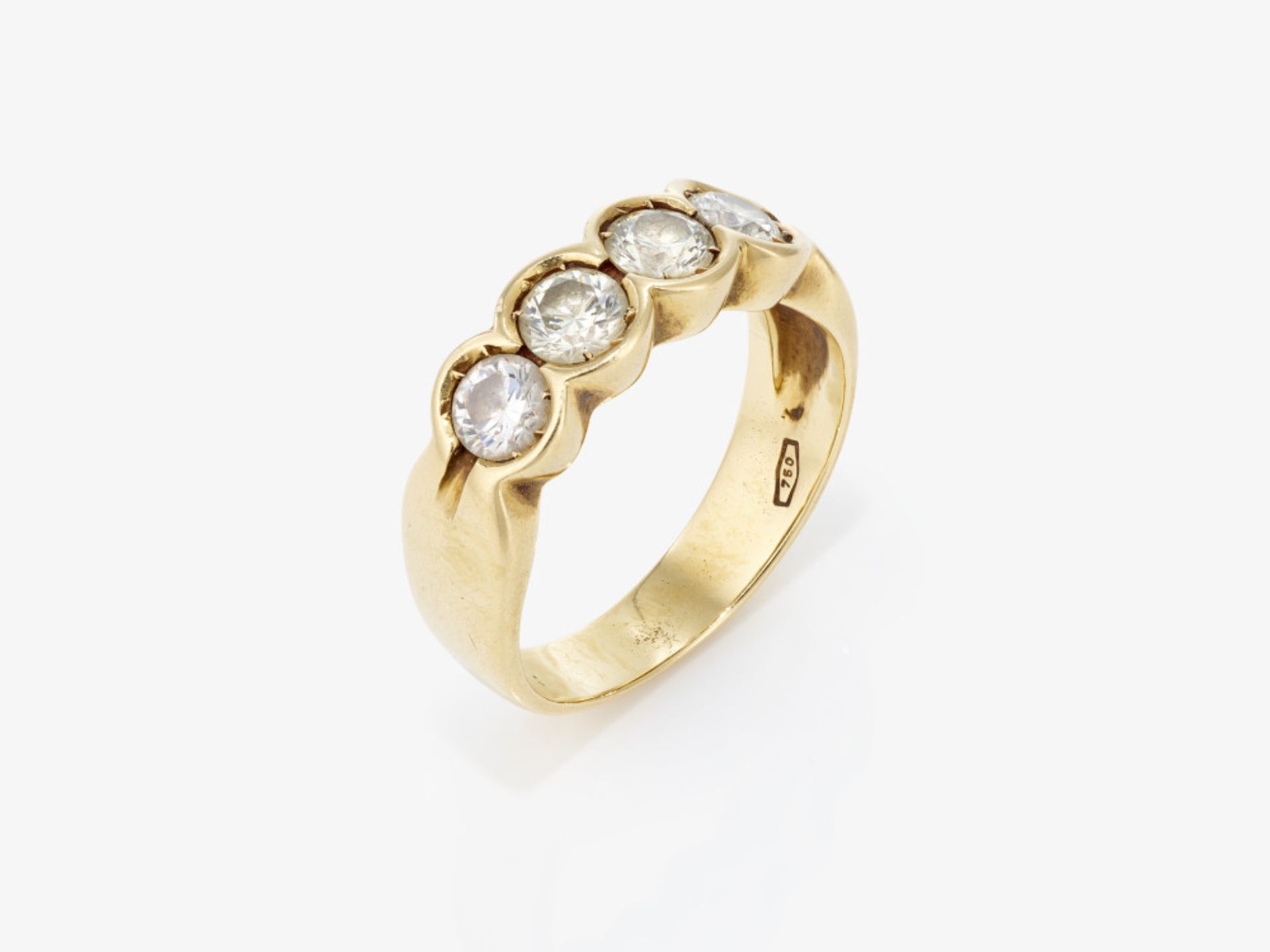 A Rivière ring with four brilliant-cut diamonds