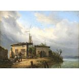 Carl Morgenstern - Fishermens huts on the lake shore