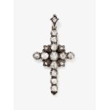 A cross pendant with diamonds - Probably France, end of the 18th century