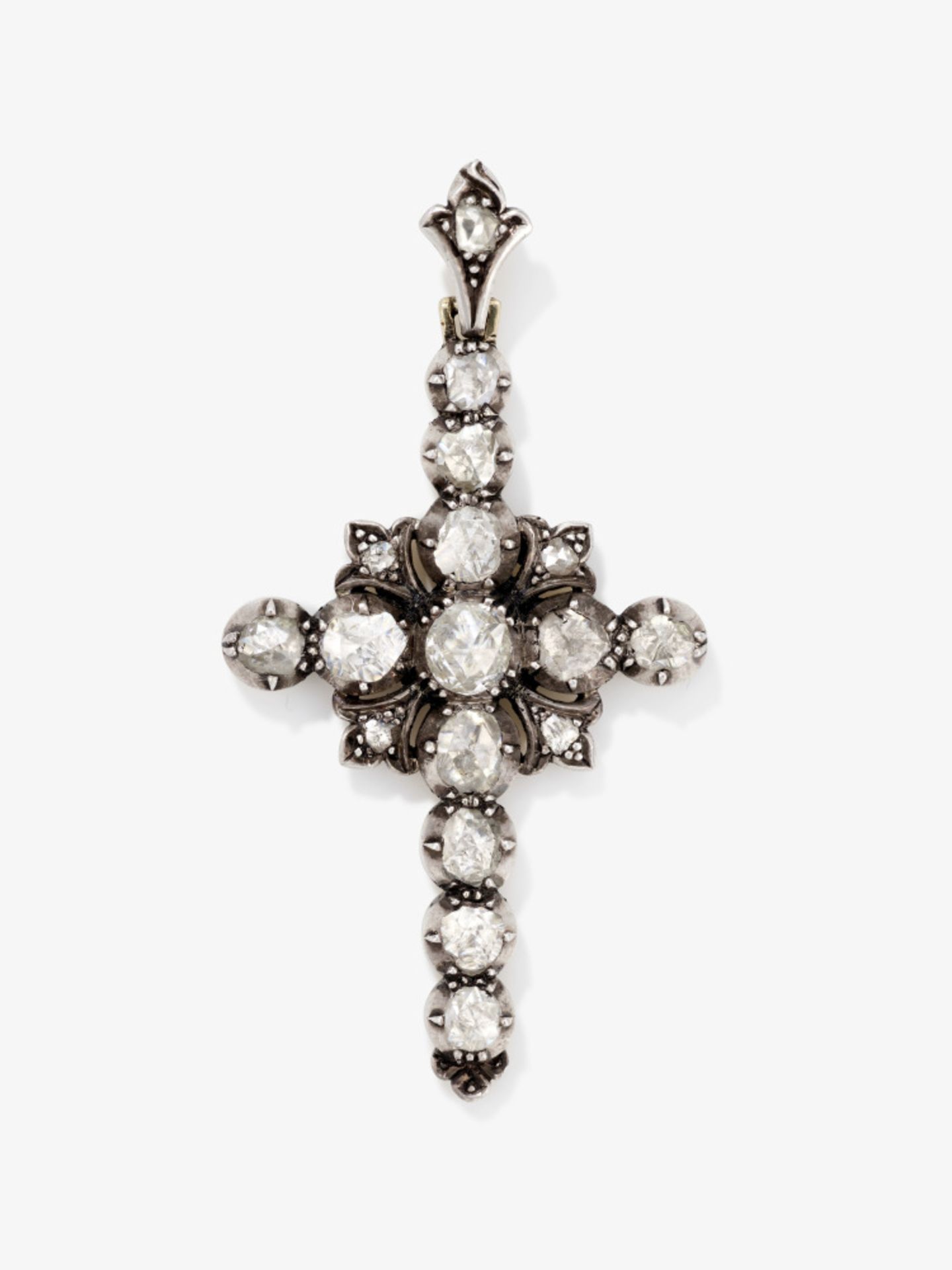 A cross pendant with diamonds - Probably France, end of the 18th century