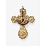 A cross pendant with garnets - Bohemia, circa 1850