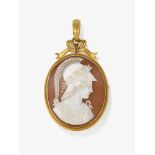 A gem brooch/pendant with a portrait of Athena - Vienna, circa 1875