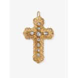 A rare cross pendant with diamonds - probably Austria, circa 1800-1820