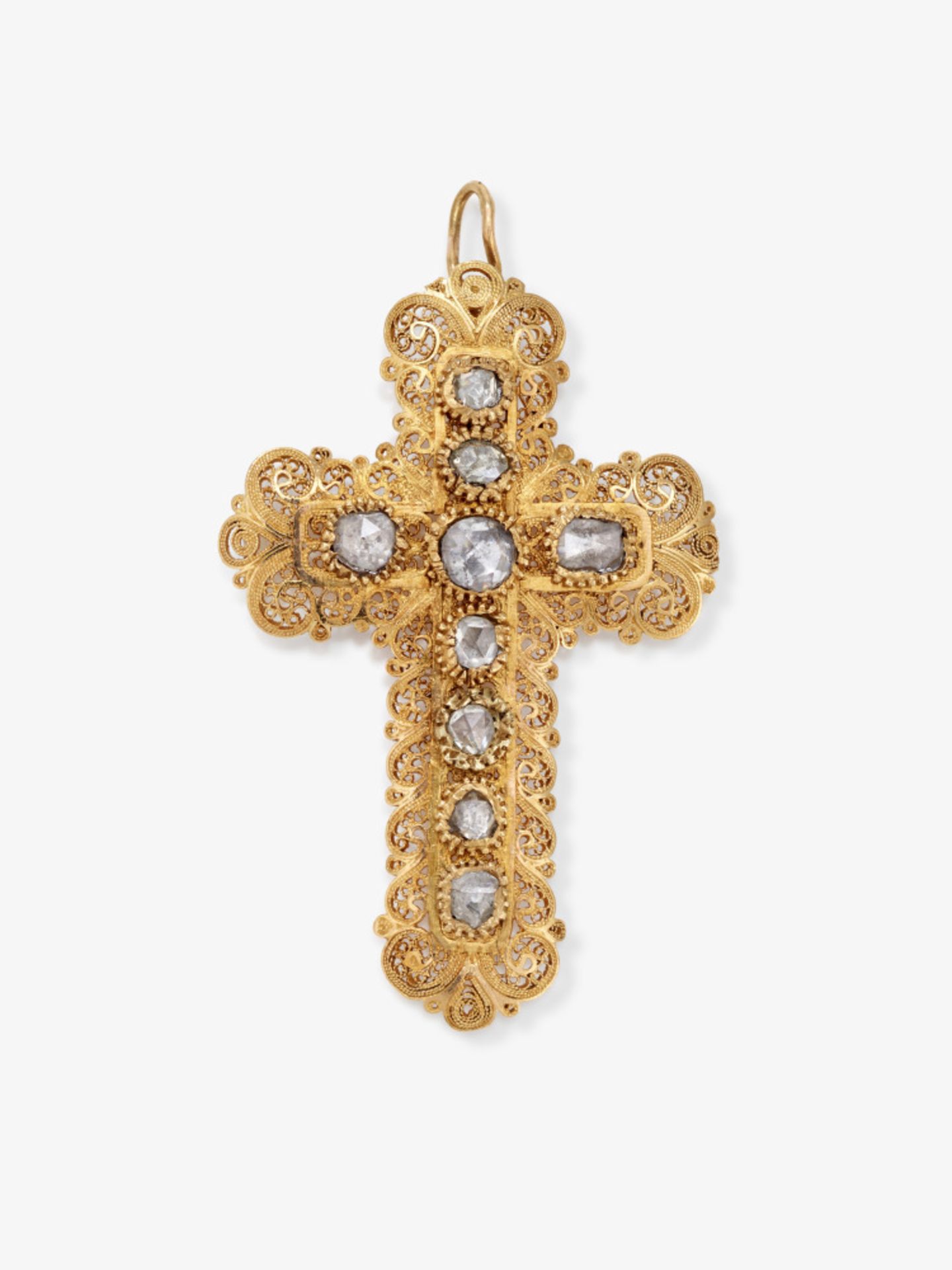 A rare cross pendant with diamonds - probably Austria, circa 1800-1820