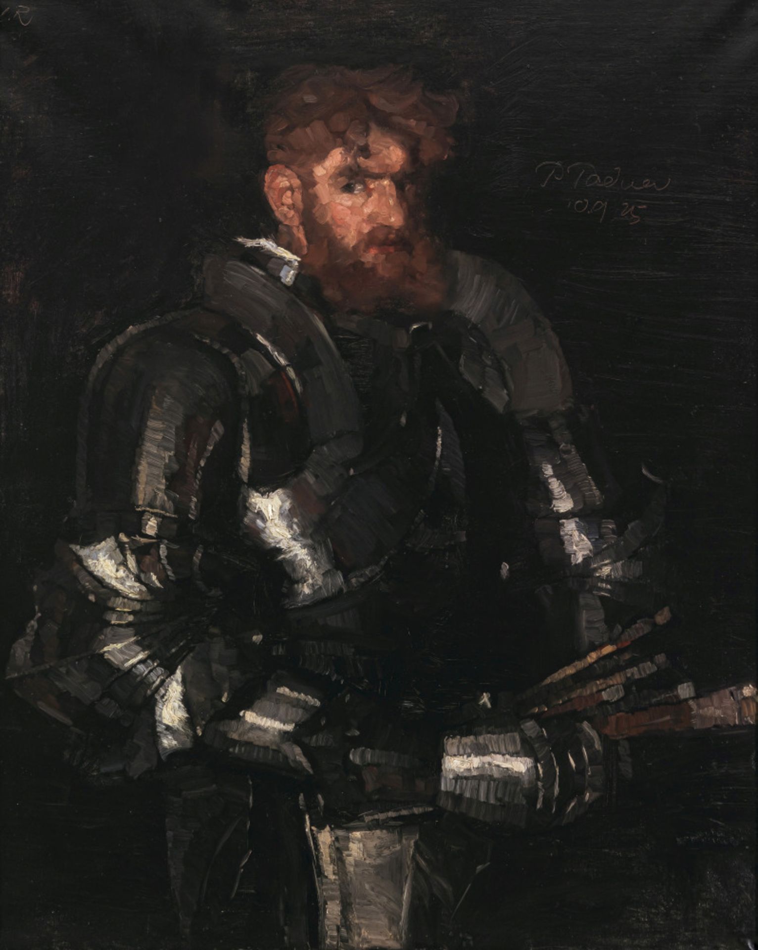 Paul Mathias Padua - Self-portrait in armour. 1925