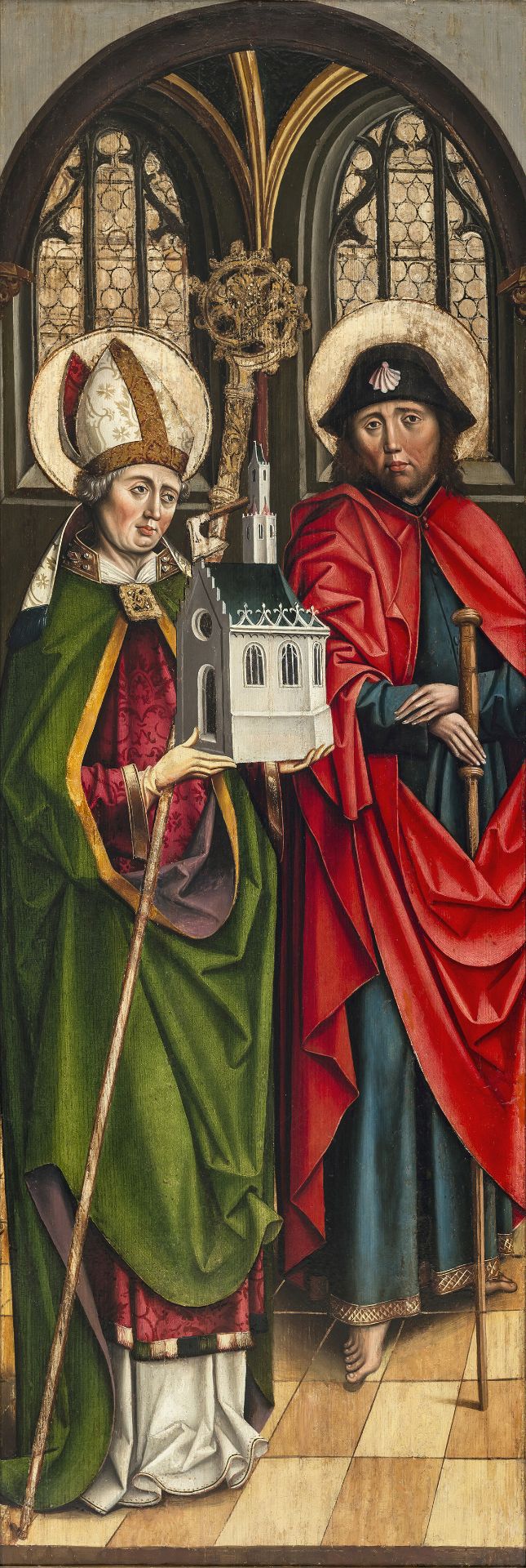 Meister der Ilsung-Madonna, war tätig in Augsburg um 1475 - Die Hll. Wolfgang und Jakobus der Ältere
