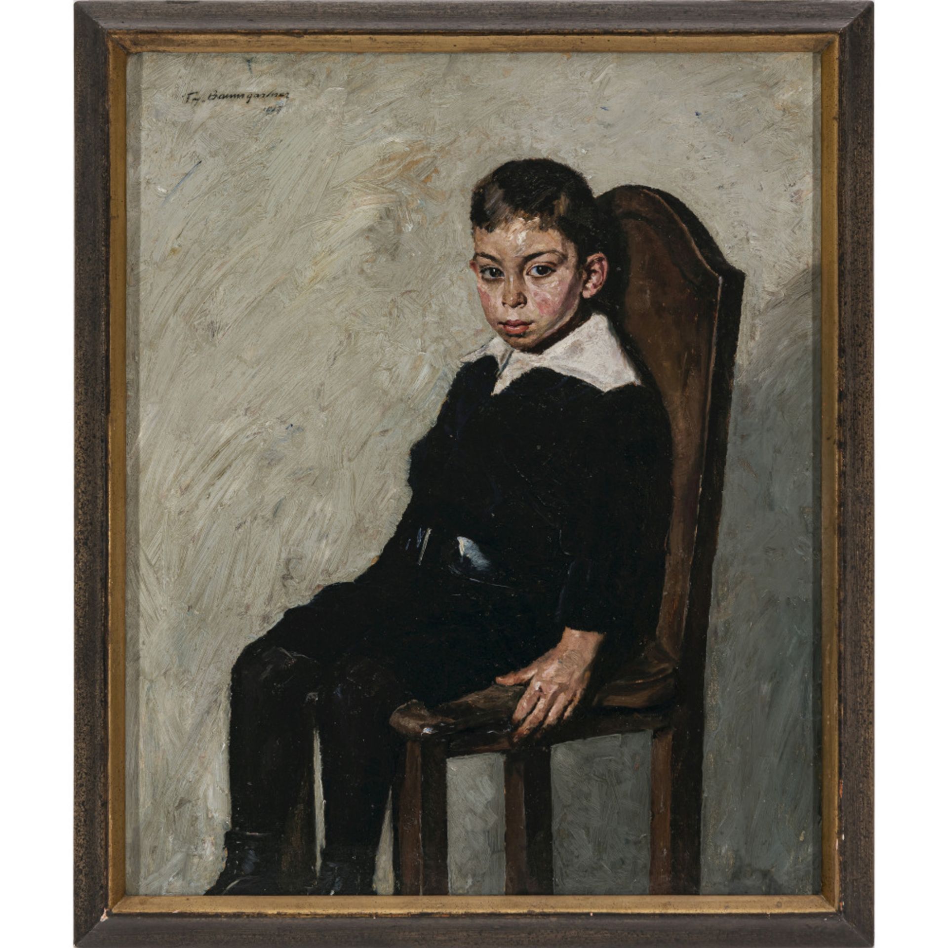 Thomas Baumgartner - Bildnis eines sitzenden Jungen. 1917 - Bild 2 aus 3