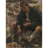Conrad Hommel - Seated peasant with pipe. 1920