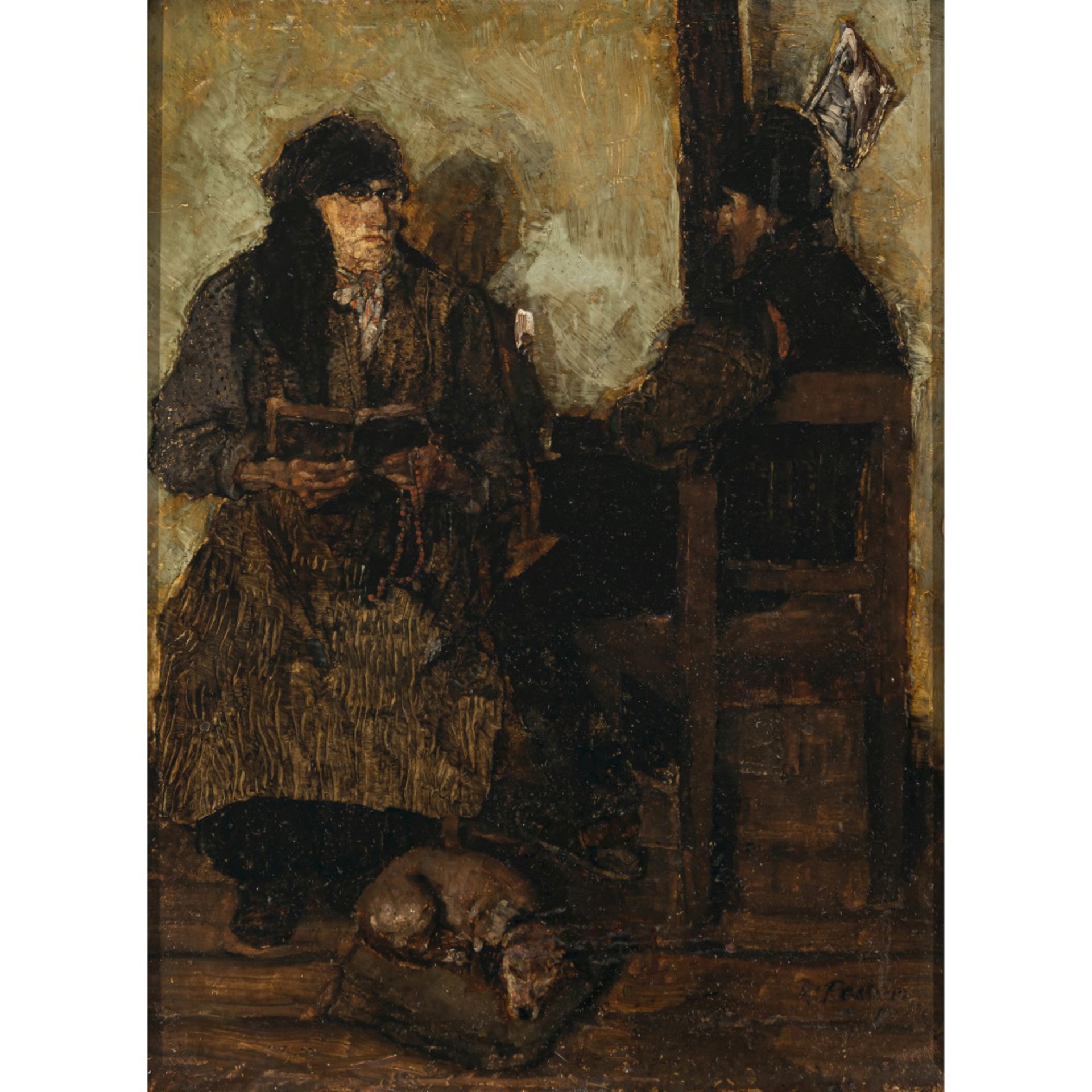 Paul Mathias Padua - Peasant couple with dog