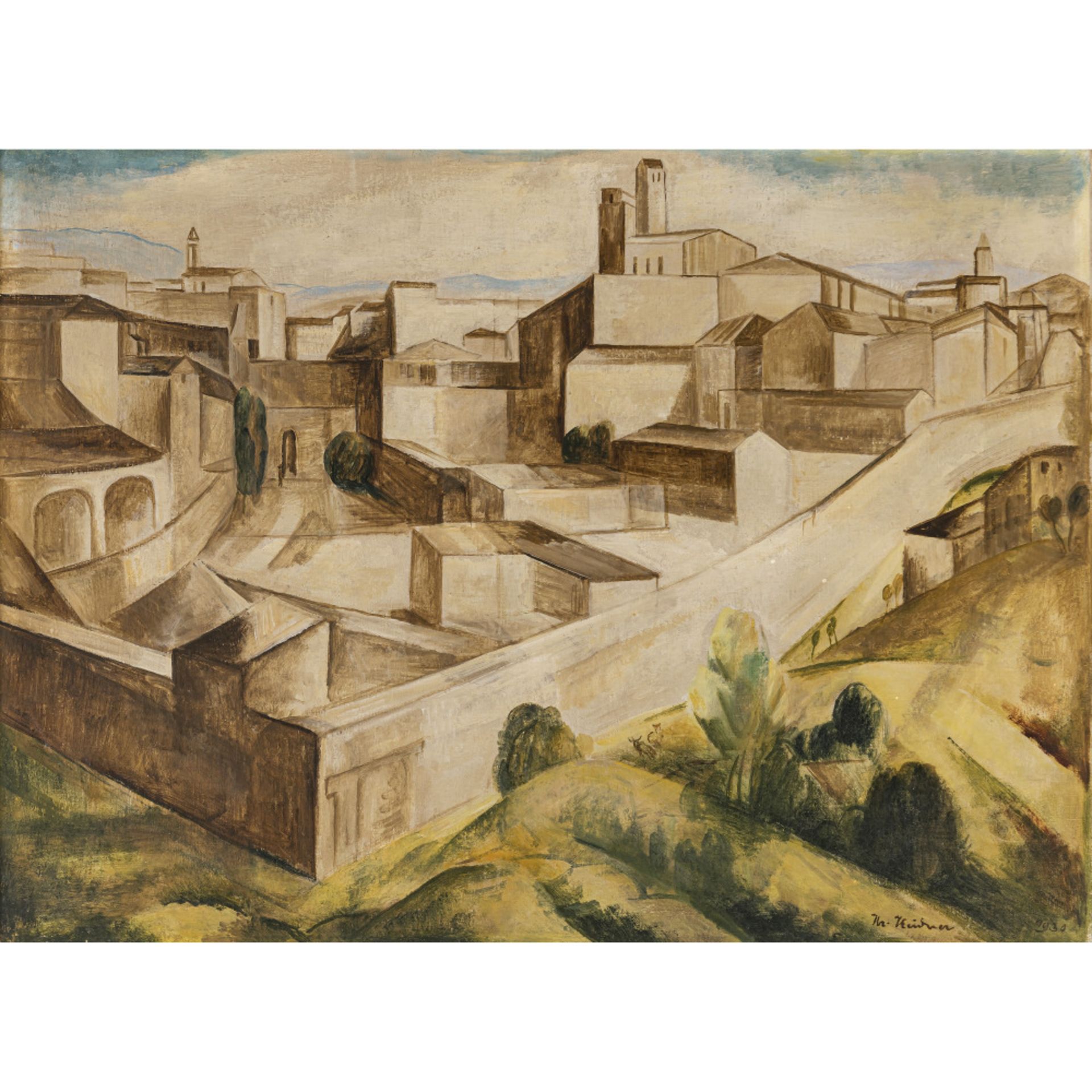 Heinrich Heidner - Blick auf Volterra. 1930