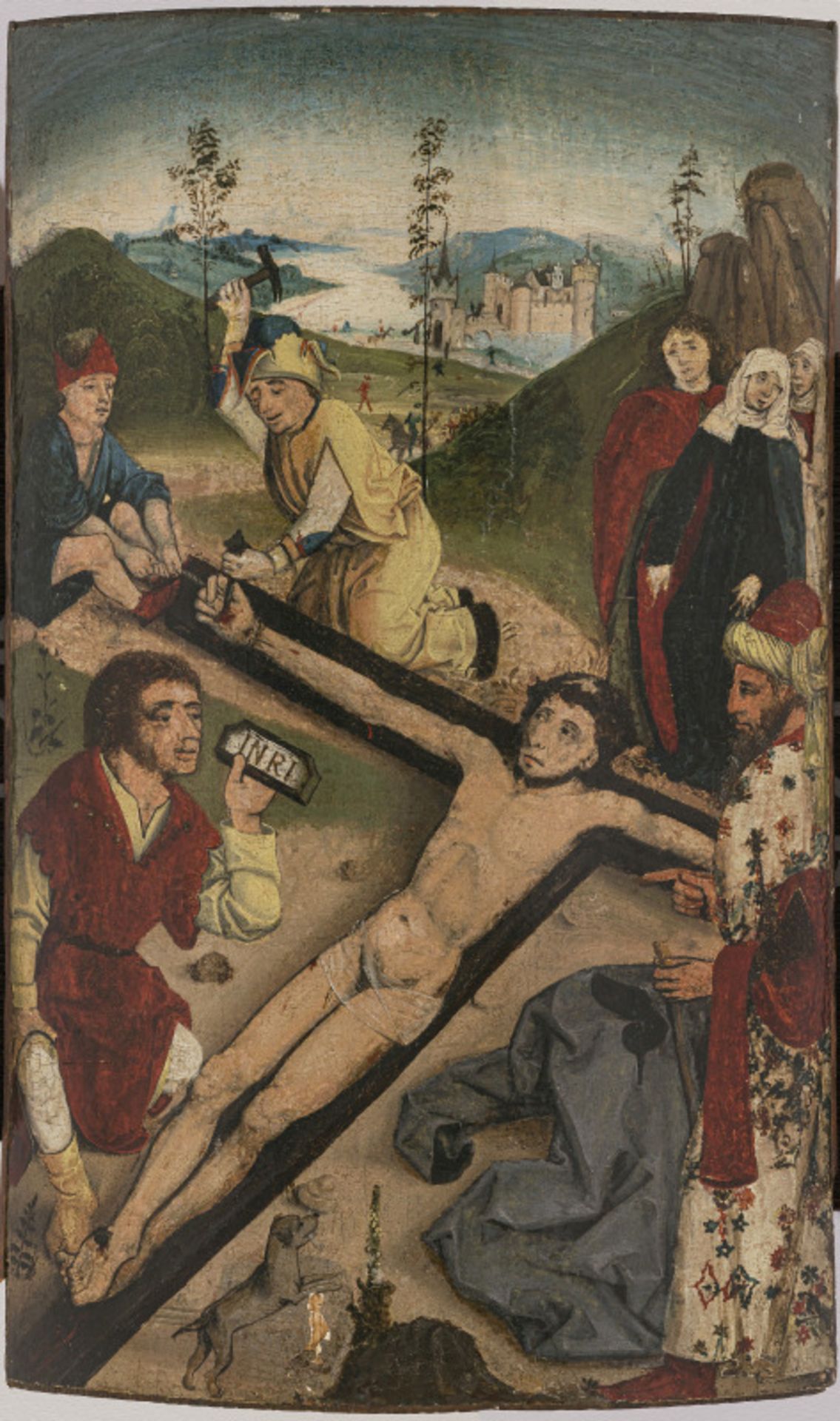 Süddeutsch circa 1500 - Christ is nailed to the cross