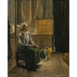 Fritz von Uhde - Interieur mit sitzender junger Frau