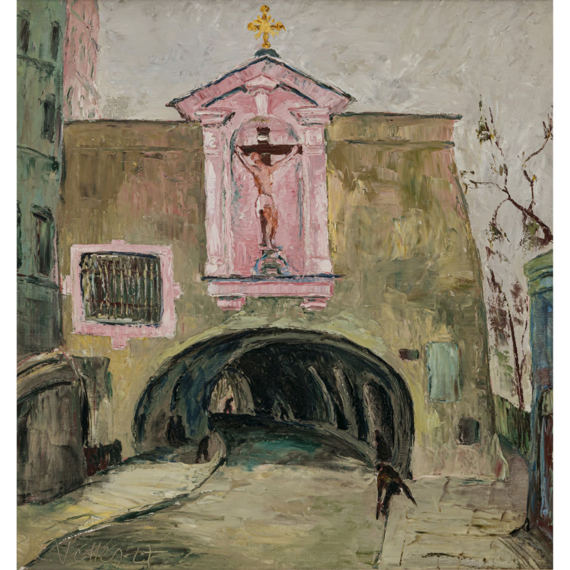 Charles (Karl Friedrich Alfred) Vetter - Torbogen mit Christuskreuz. 1927
