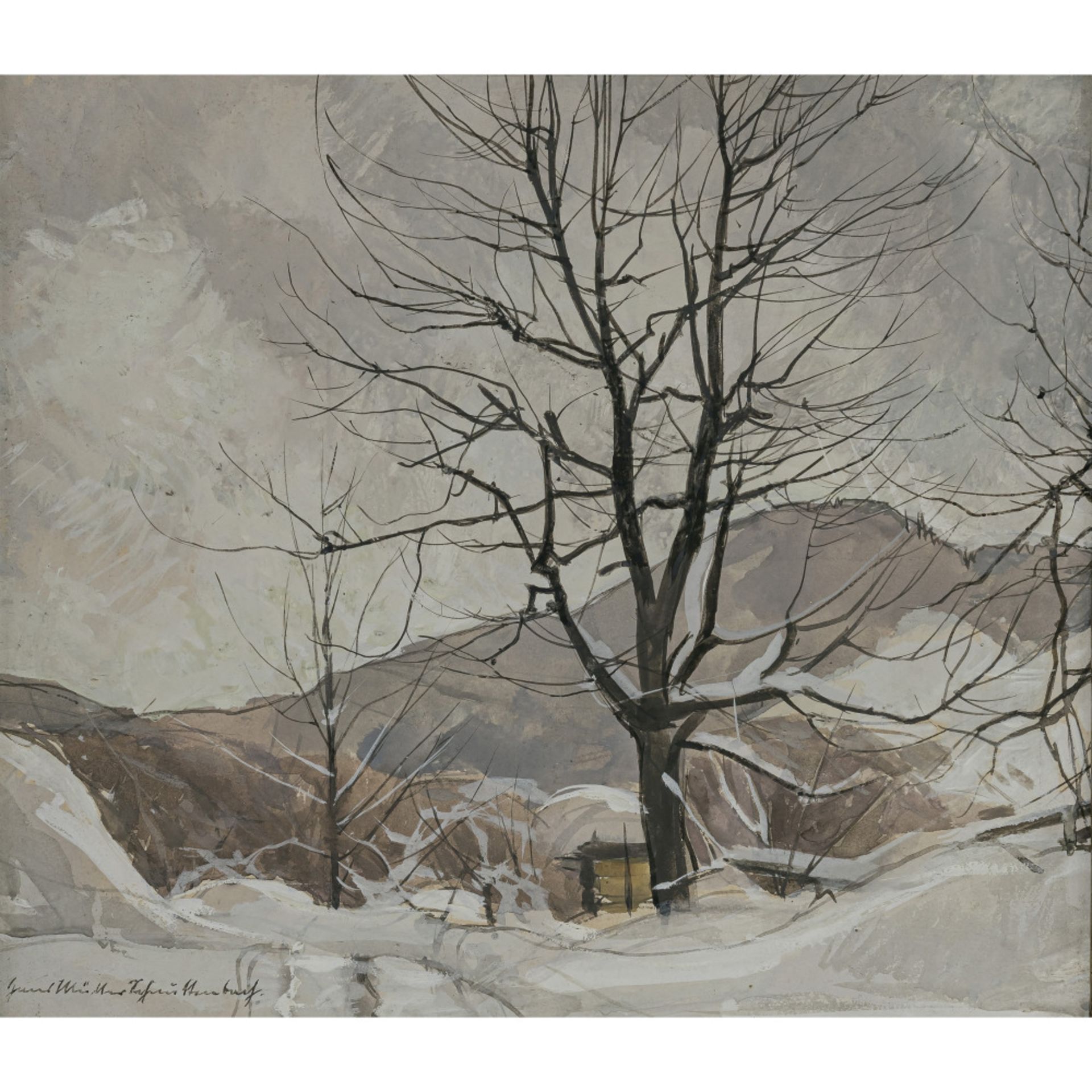 Hans Müller-Schnuttenbach - Winter landscape. 1955