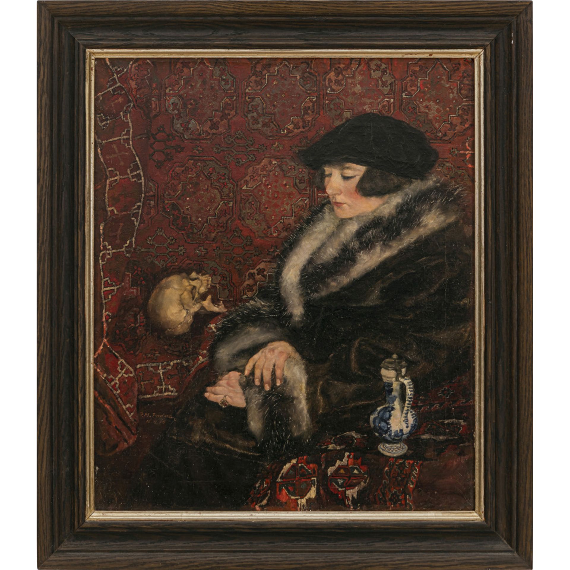 Paul Mathias Padua - Dame in Pelz mit Totenschädel. 1924 - Bild 2 aus 2