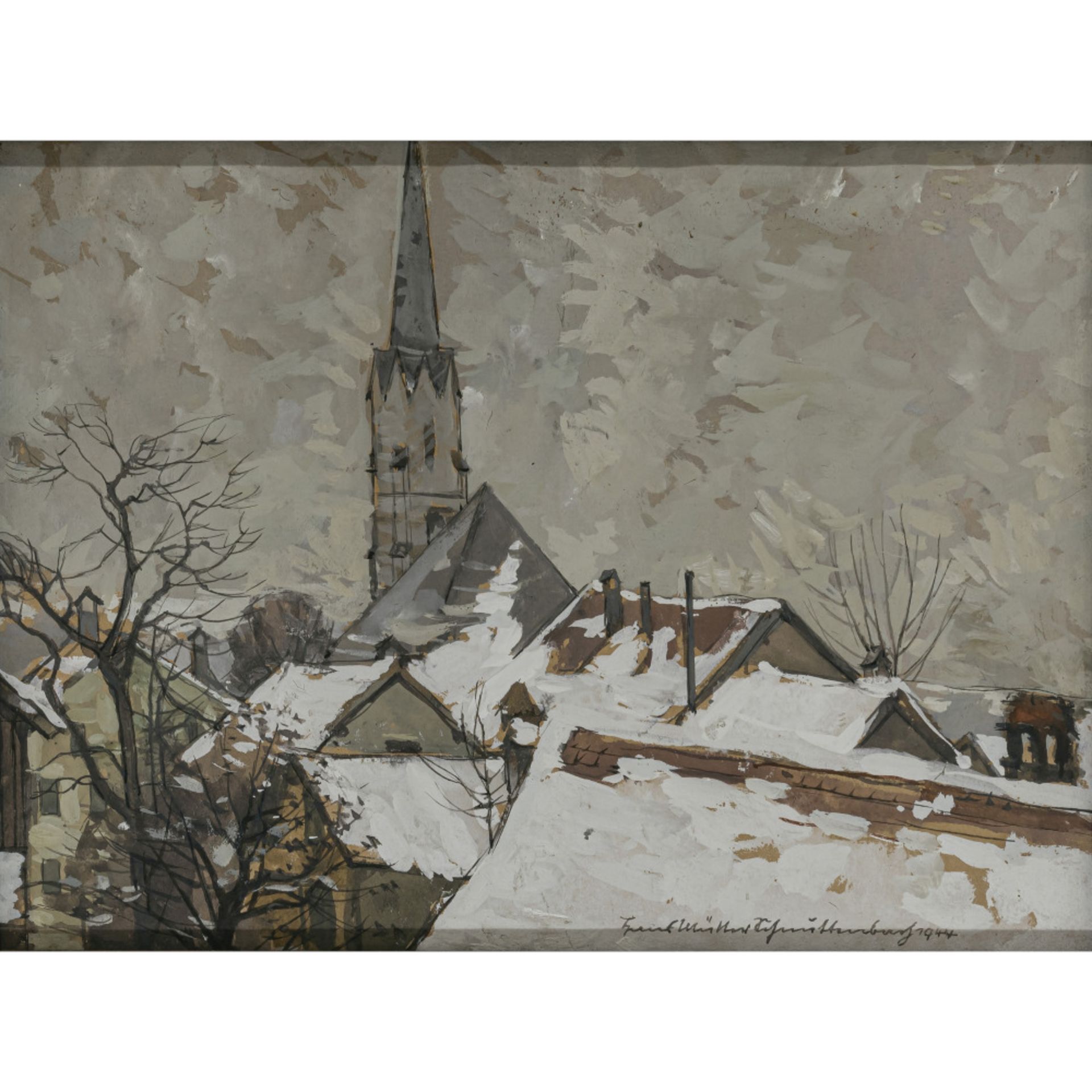 Hans Müller-Schnuttenbach - "Verschneites Dorf". 1944