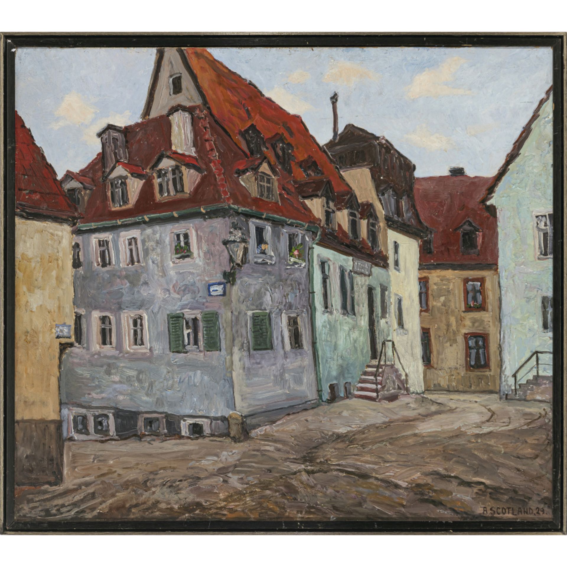 Albert Scotland - Street scene. 1929 - Image 2 of 2