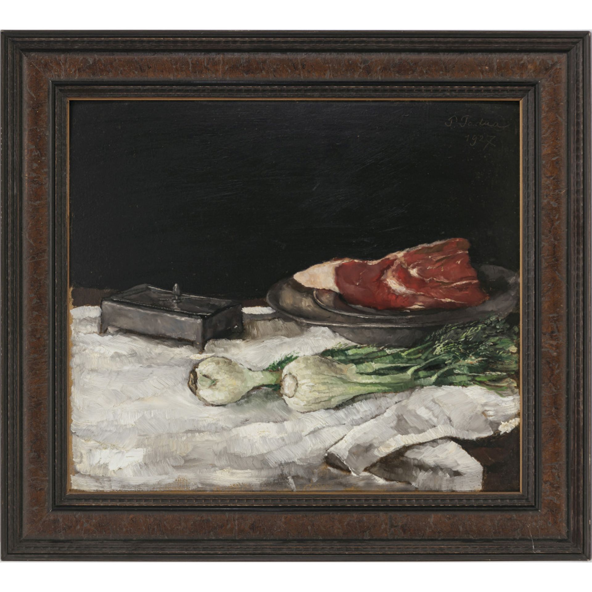 Paul Mathias Padua - Still life with fennel and meat. 1927 - Image 2 of 2