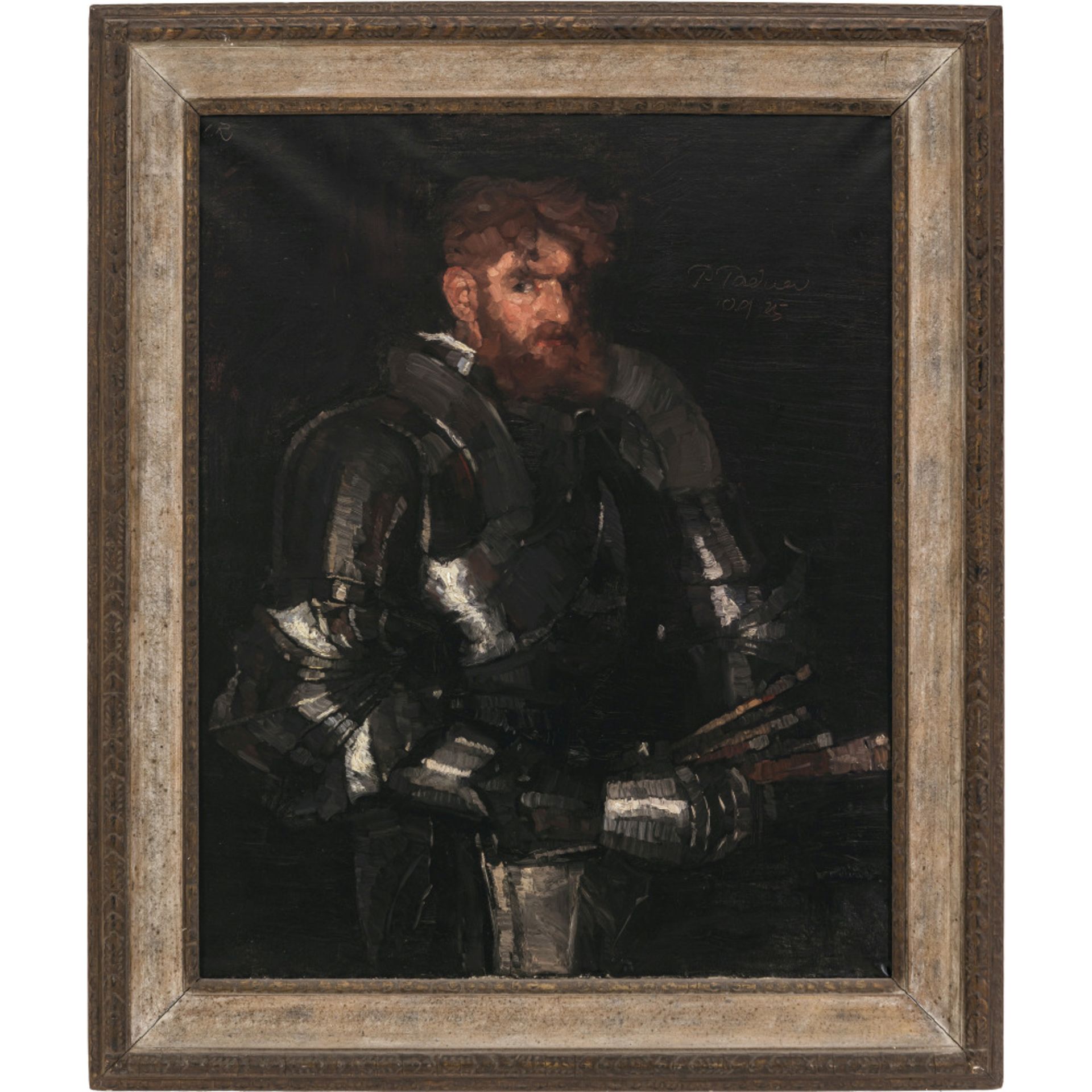 Paul Mathias Padua - Self-portrait in armour. 1925 - Image 2 of 2