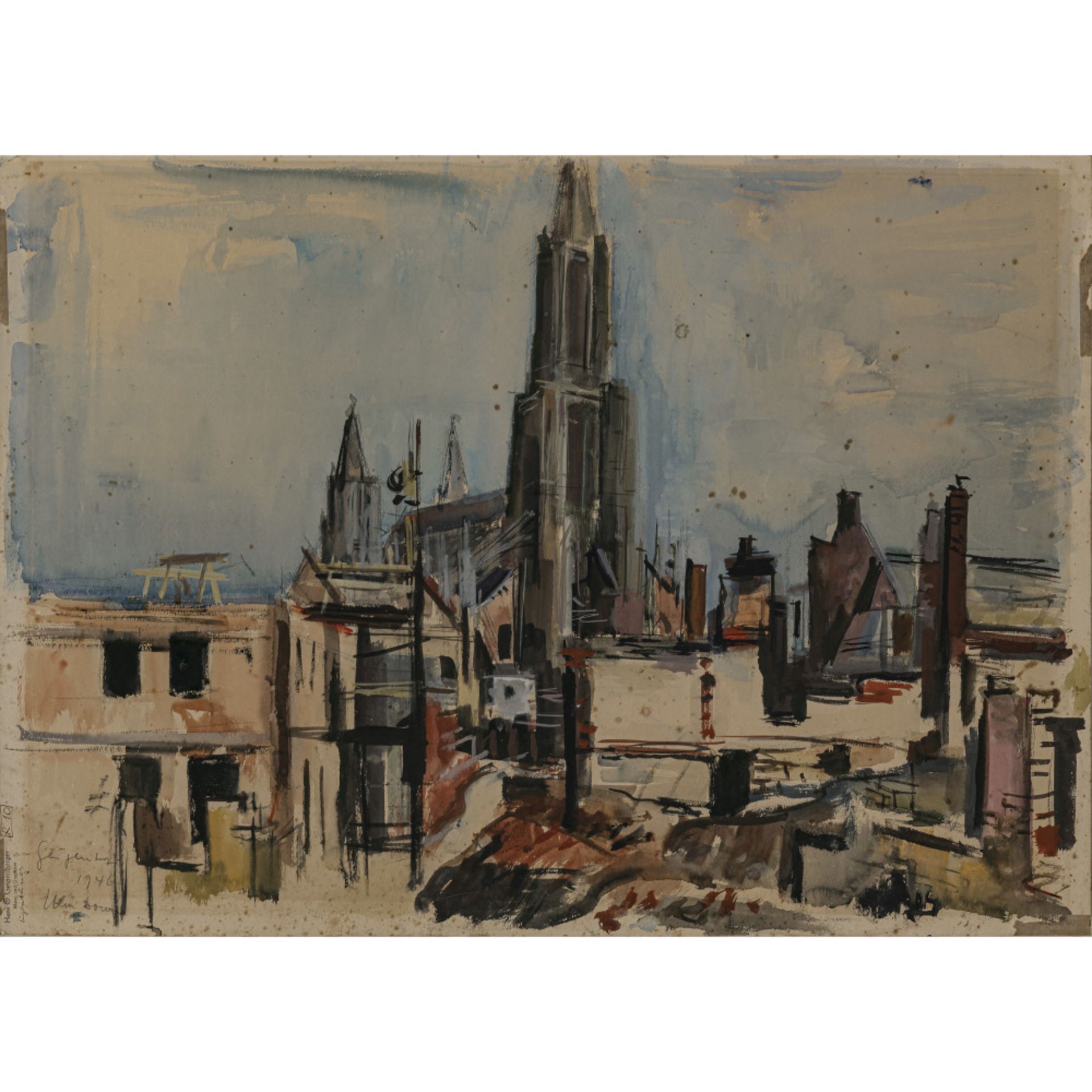 Otto Geigenberger - View of Ulm. 1946