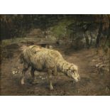 Heinrich von Zügel - Weidendes Schaf in Landschaft. 1880